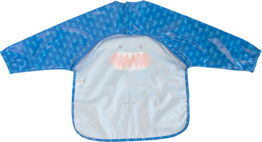 Zoocchini Sherman the Shark Waterproof Гащеризон Пластмаса със закопчалка за обръч и примка, Джоб & Ръкави Син