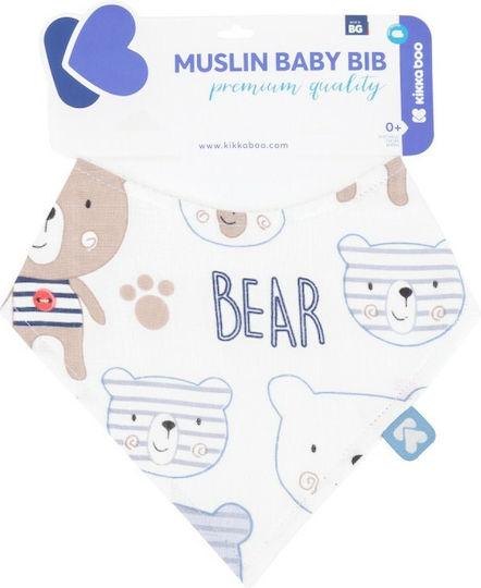 Kikka Boo Μπαντάνα Υφασμάτινη με Κουμπί Bear Beige
