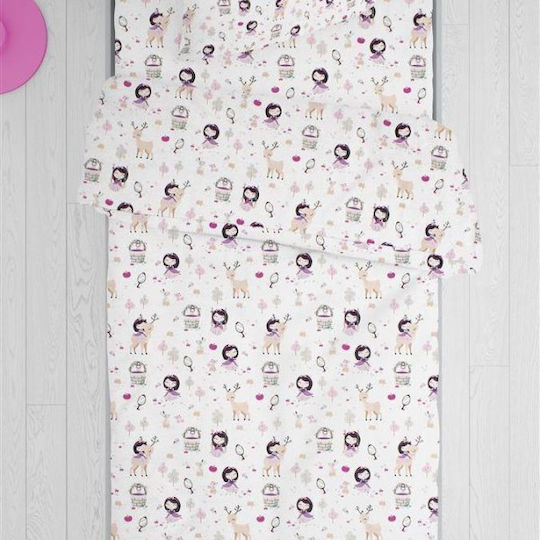 Dimcol Sheet Set Single Cotton Lily + Deer 160x240cm
