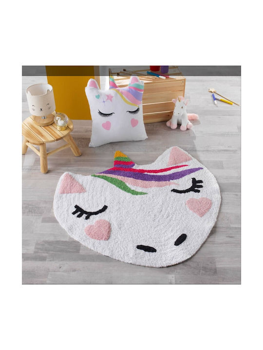 Flamingo Kids Synthetic Rug Zoelie Unicorn Round 90cm