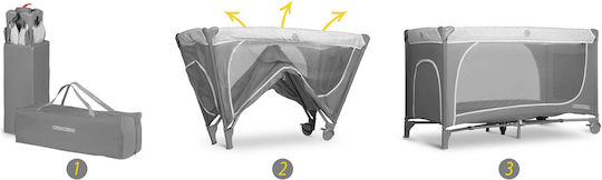 Ricokids RK-241 Laufstall mit Wickeltisch & Matratze Gray 125x65cm