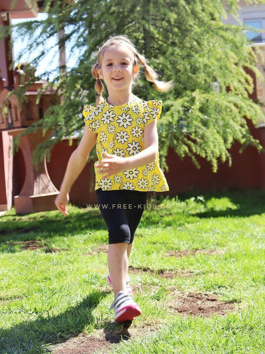 Sprint Kids Set with Leggings Summer 2pcs Yellow