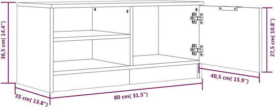 TV-Ständer Rauchfurnier Eiche M80xT35xH36,5cm