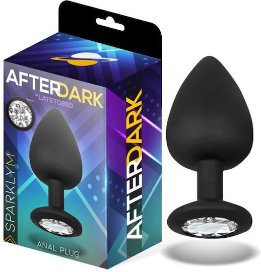 LateToBed AfterDark Sparklym Πρωκτική Σφήνα Medium Μαύρη 8cm