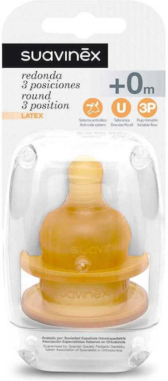 Suavinex Rubber Baby Bottle Teats Slow Flow for 0+ months 2pcs
