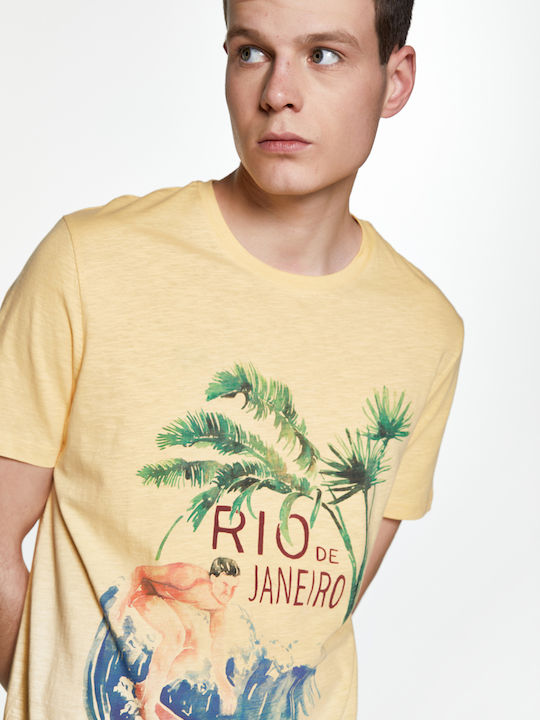 Celio T-shirt Gesurf - YELLOW