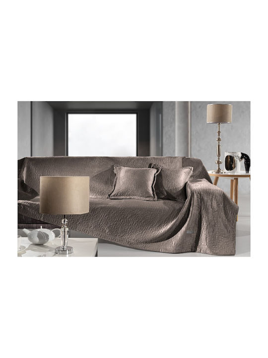 Guy Laroche Zweisitzer-Sofa Überwurf Avon 170x250cm Choco with Pillowcase