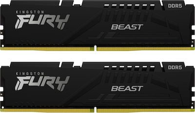 Kingston Fury Beast 32GB DDR5 RAM mit 2 Modulen (2x16GB) und Geschwindigkeit 5600 für Schreibtisch