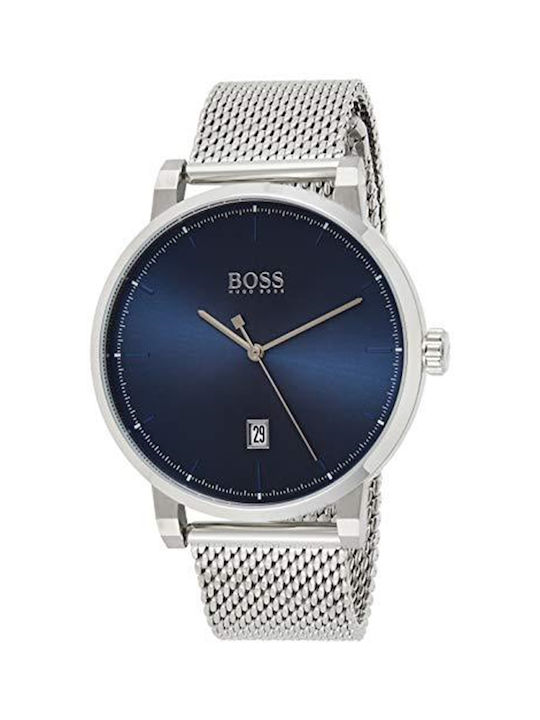 Hugo Boss Confidence Mesh Часовник Батерия с сребърен Метална верижка