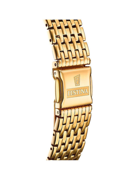 Festina Uhr Batterie mit Gold Metallarmband