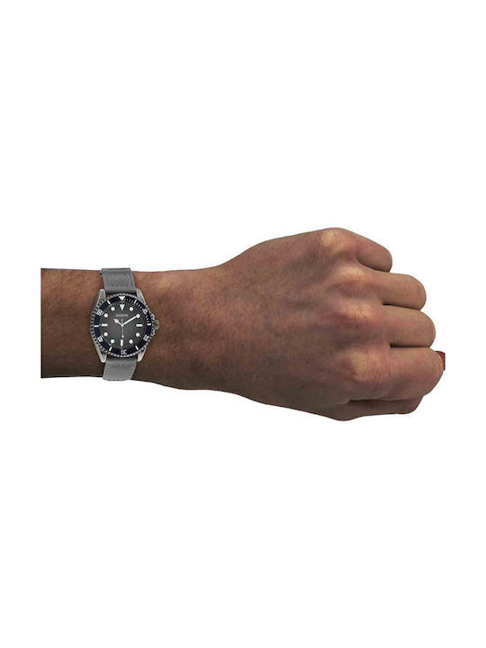 Oozoo Timepieces Uhr Batterie mit Gray Lederarmband