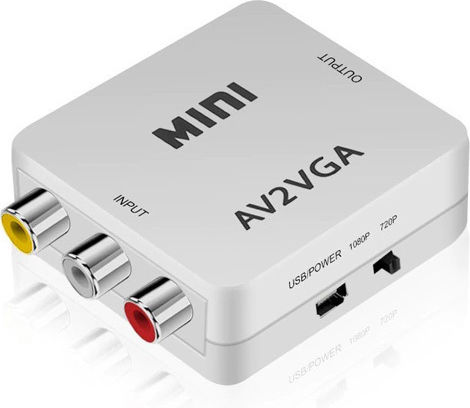 Aoweixun Aoweixun VGA2AV Convertor VGA Feminin În RCA Feminin Alb 1 Bucată