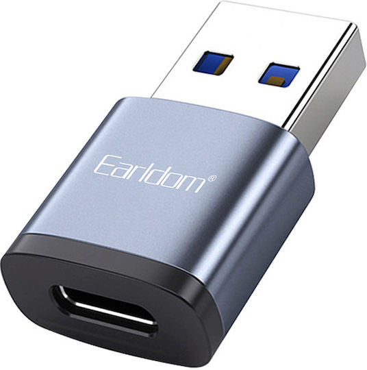 Earldom OT61 USB-A Male To USB-C Female Converter Gray 1 Piece