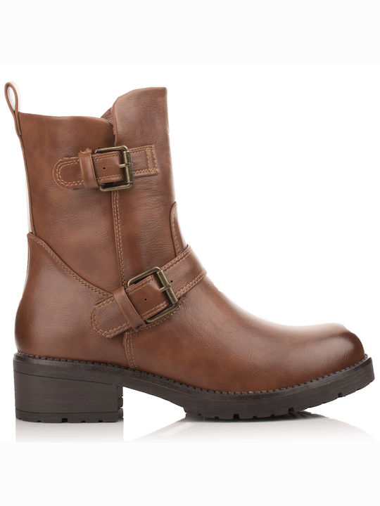 Women's Booties With Strap On Front 12505 Camel