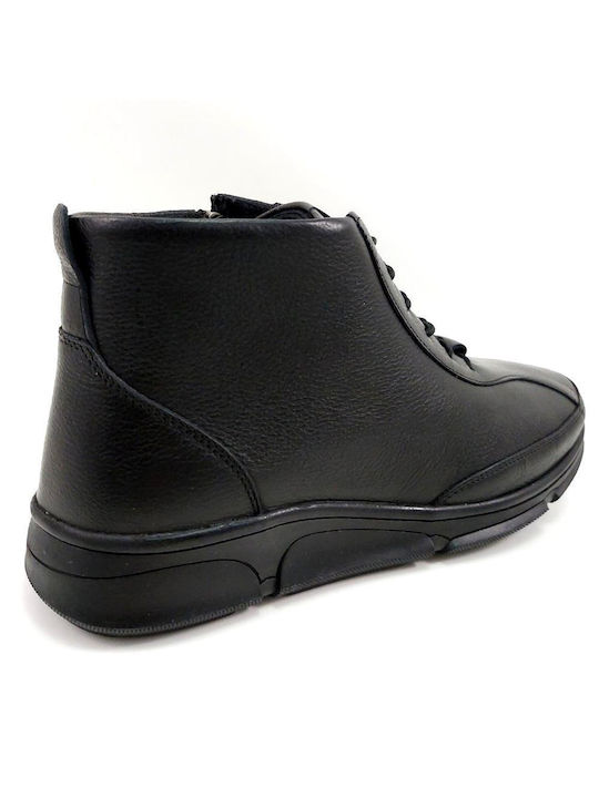 WOMEN'S LEATHER ANATOMIC BOOTS TATOO BLACK - Black