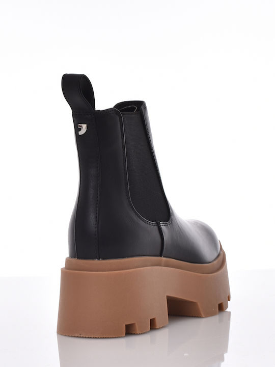 Gioseppo Drauffelt Leather Women's Chelsea Boots with Medium Heel Camel