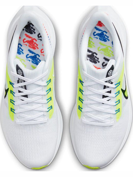Pegasus Air Zoom Pegasus 39 Kids Sports Shoes Running with Laces White