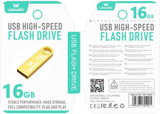 Leewello 16GB USB 3.0 Stick Gold