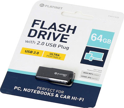 Platinet F-Depo 64GB USB 2.0 Stick Μαύρο