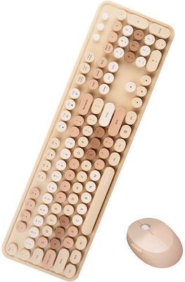 MOFII Sweet Kabellos Tastatur & Maus Set Englisch US Beige