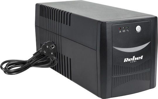 Rebel RB-4025 UPS Off-Line 1000VA 600W με 4 Schuko Πρίζες