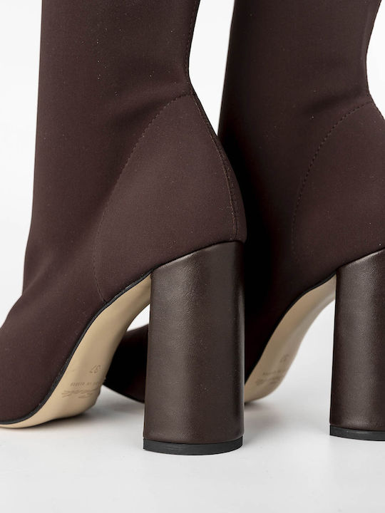 Women's Ankle Boots with High Heel Burgundy