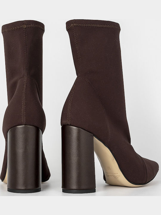Women's Ankle Boots with High Heel Burgundy