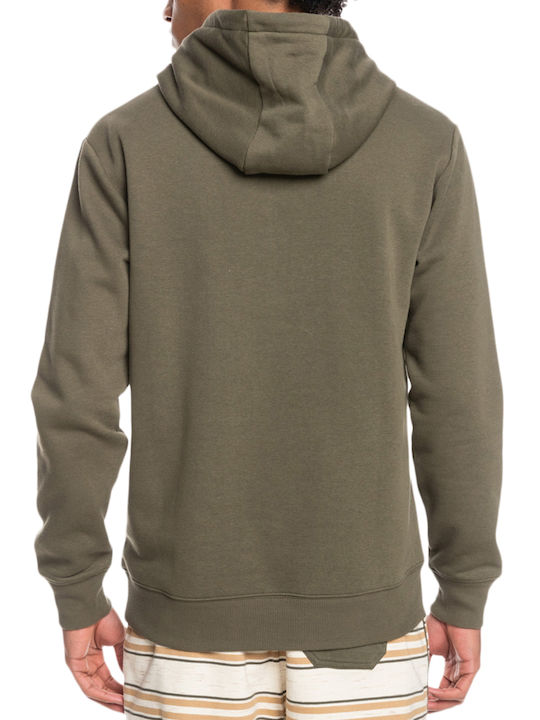 Quiksilver Men's Sweatshirt with Hood and Pockets Khaki