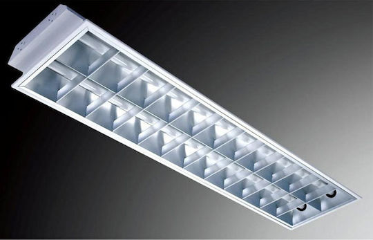Aca Recessed Fluorescent Ceiling Light T8 Shape for G13 Base L120xD30xH8cm