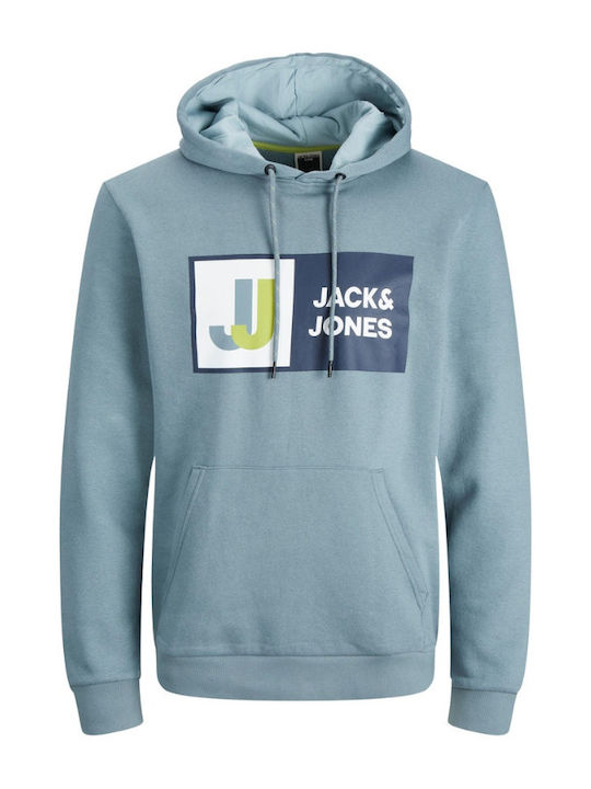 Jack & Jones Men's Sweatshirt with Hood and Pockets Gray