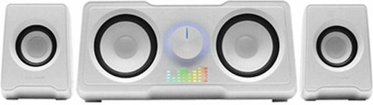 Mars Gaming MS22 Ηχεία Υπολογιστή 2.2 με RGB Φωτισμό και Ισχύ 35W Λευκά