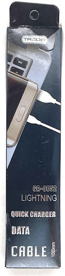 Treqa Regular USB to Lightning Cable Λευκό 1m (CA-8052)