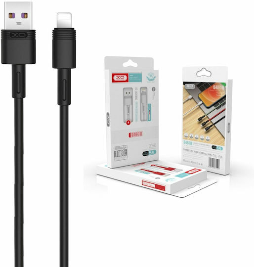 XO NB-Q166 USB to Lightning Cable Μαύρο 1m