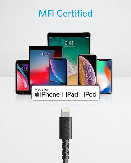 Anker Powerline Select+ Braided USB to Lightning Cable Μαύρο 1.8m (A8013H12)
