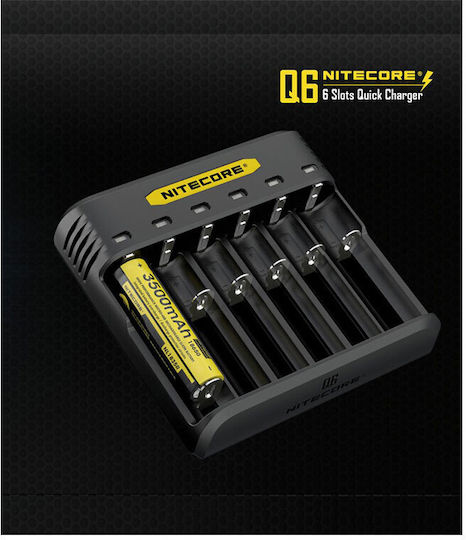 NiteCore Q6 Φορτιστής 6 Μπαταριών Li-ion Μεγέθους 18650