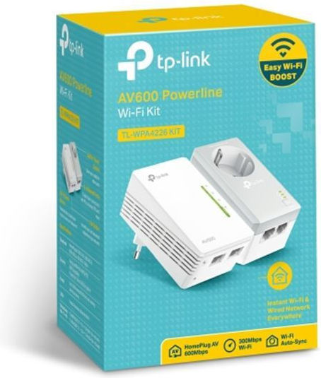 TP-LINK TL-WPA4226KIT v5 Powerline Double Wi‑Fi 4 with Passthrough Socket and 2 Ethernet Ports