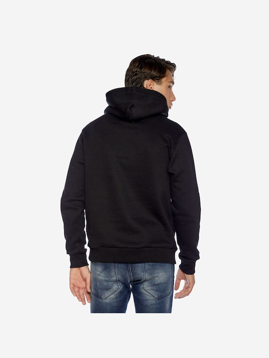 Brokers Jeans Herren Sweatshirt mit Kapuze und Taschen Schwarz