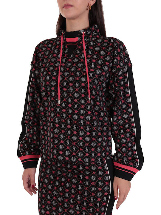 Hero Lang Damen Sweatshirt Kapuzen Schwarz