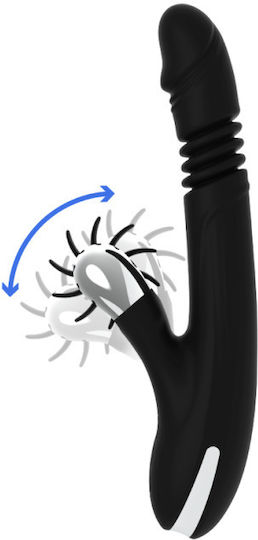 Dream Love Black & Silver Bunny Reed Vibrator Kaninchen 24cm Black