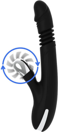 Dream Love Black & Silver Bunny Reed Vibrator Kaninchen 24cm Black