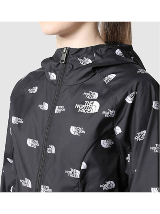 Never Stop WindWall Waterproof Kids Sports Short Jacket Windproof Hooded Black