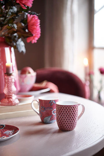 PiP Studio Flower Festival Чаша от Порцелан Dark Pink 145мл 2бр
