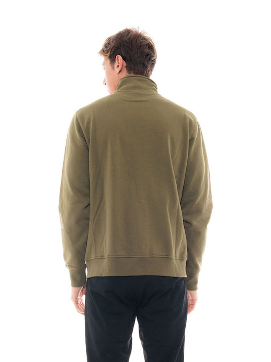 Splendid Men's Sweatshirt Jacket with Hood Khaki