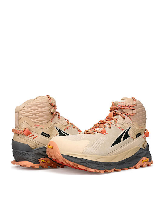 Altra Olympus 5 Women's Hiking Waterproof Boots With Gore-Tex Membrane Beige