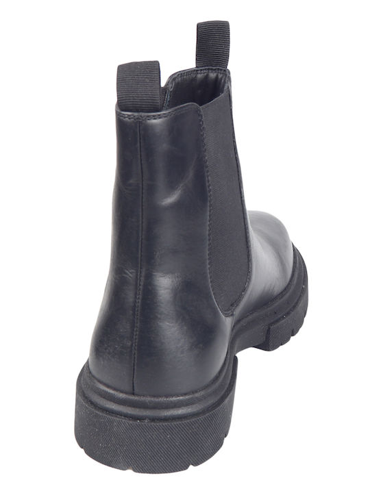 Ledice Leder Schwarz Chelsea Stiefeletten