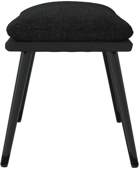Stool Footstool Upholstered with Fabric Black 45x29.5x39cm