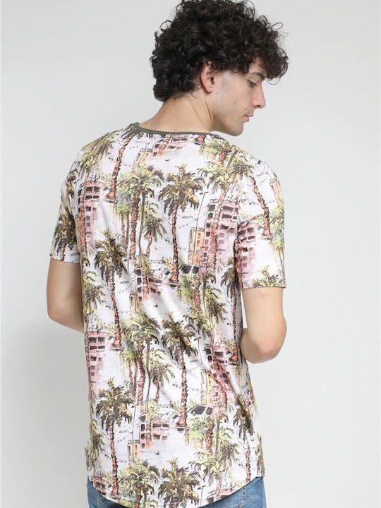 Paco & Co Ανδρικό T-shirt Μωβ Floral