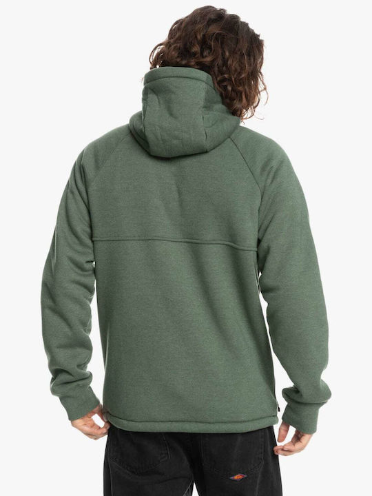 Quiksilver Kurow Up Men's Sweatshirt Jacket with Hood and Pockets Khaki