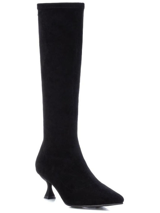 Xti Suede Medium Heel Women's Boots Black