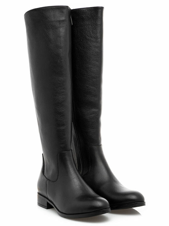 Leather Women's Boots with Rubber Black